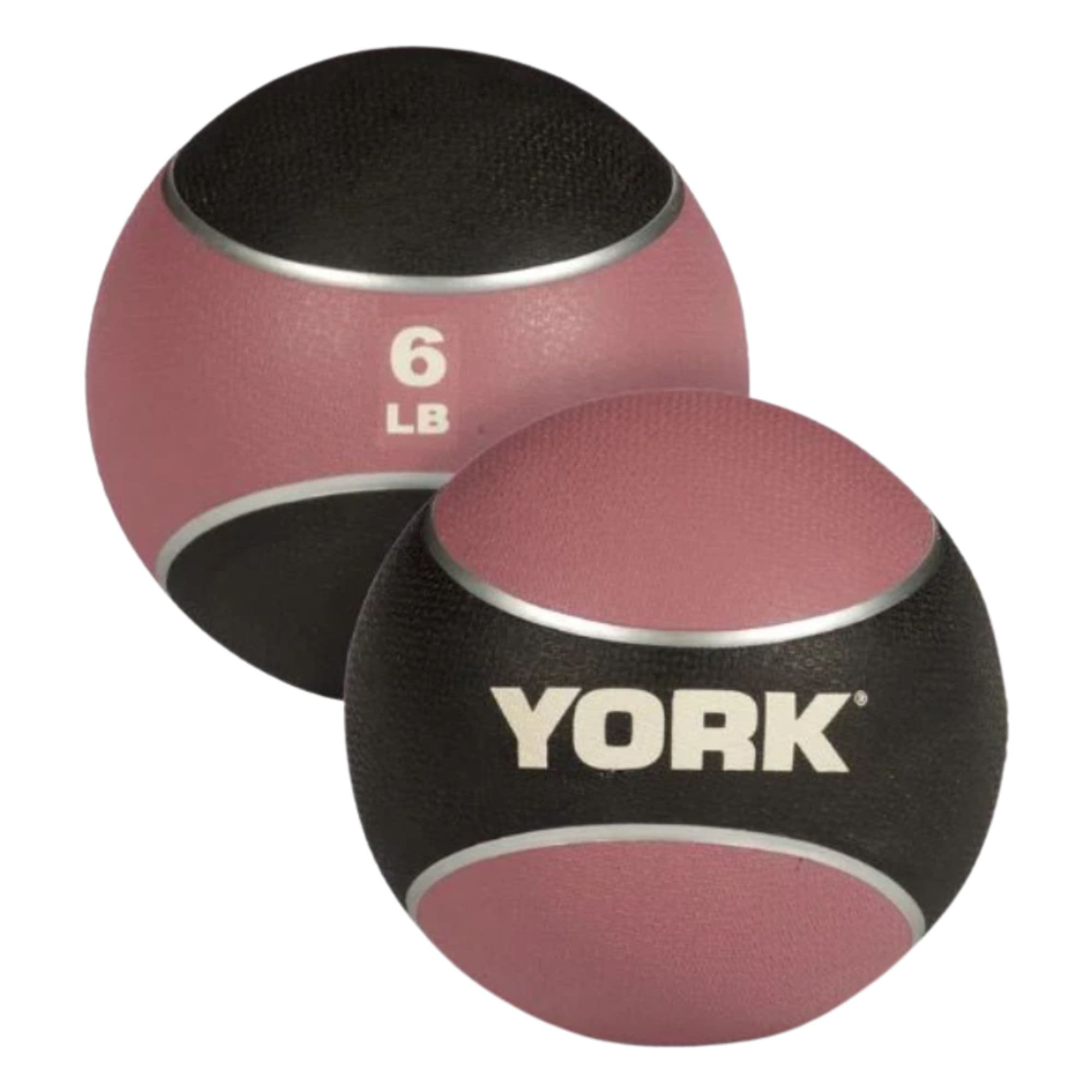 York Barbell Rubber Medicine Balls Set Detailed View Of 6LB  On White Background