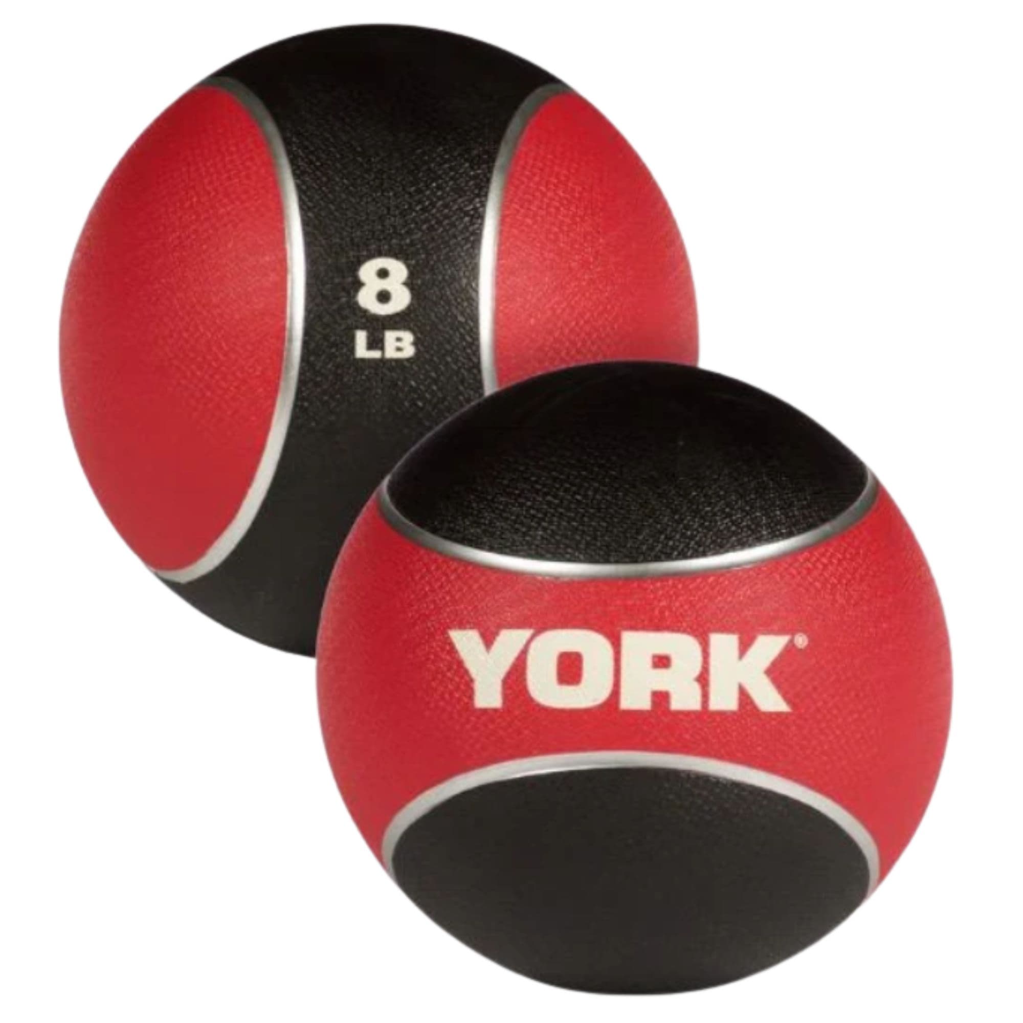 York Barbell Rubber Medicine Balls Set Detailed View Of 8LB  On White Background
