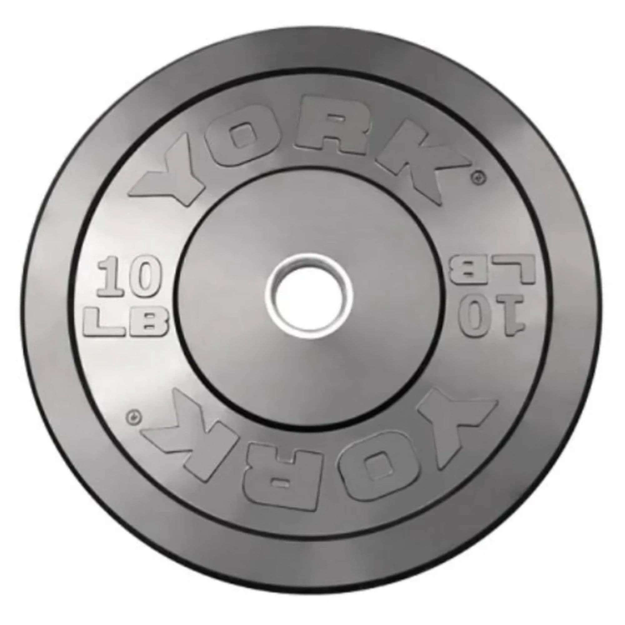 York Barbell Rubber Training Bumper Plate Sets – USA 10LB Product View On White Background