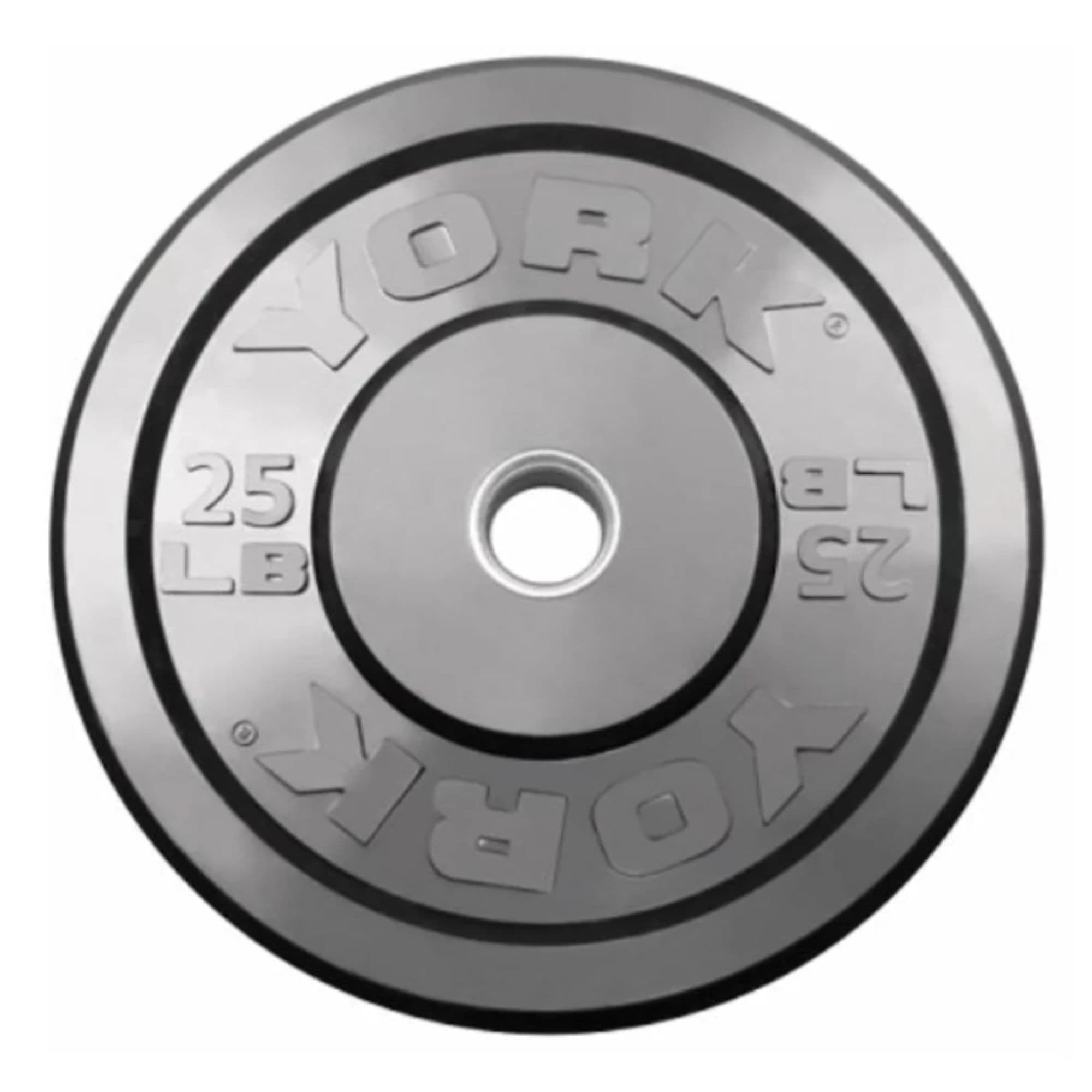 York Barbell Rubber Training Bumper Plate Sets – USA 25LB Product View On White Background