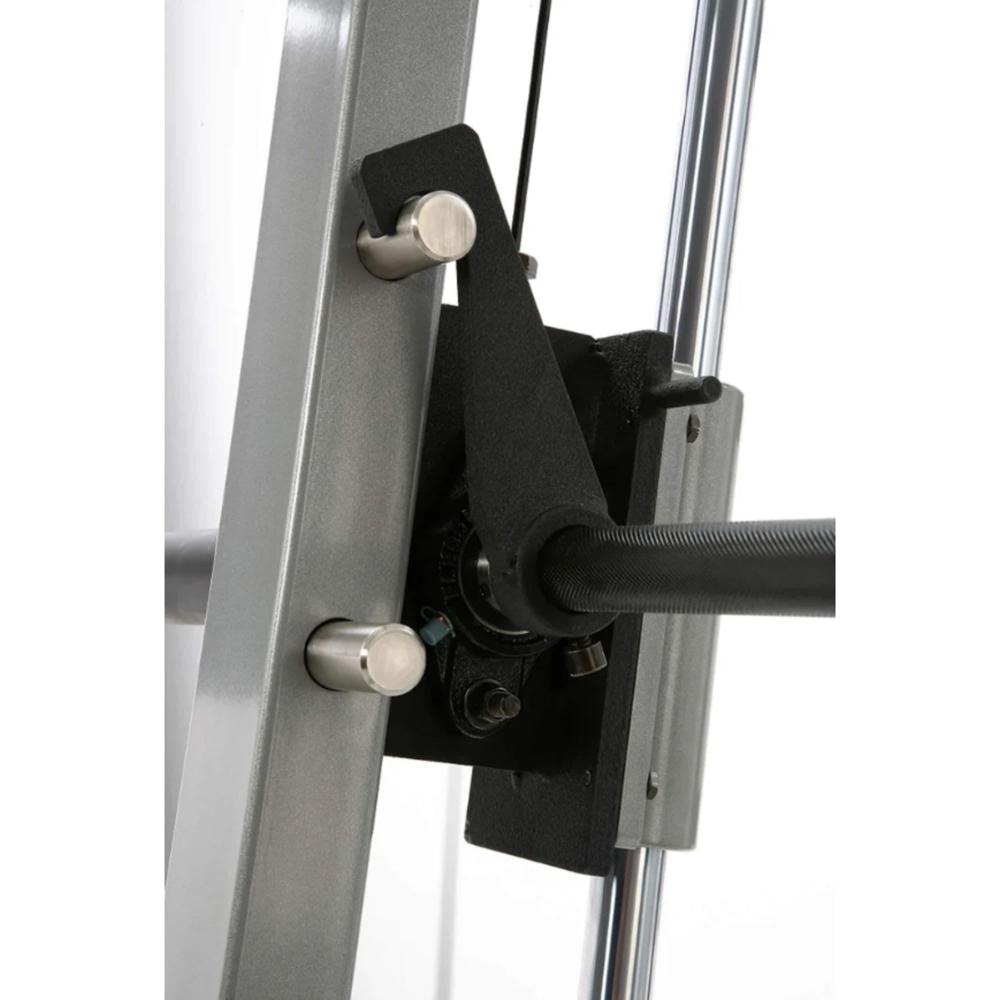 York Barbell STS Counter Balanced Smith Machine Close-Up View Of Hook On White Background