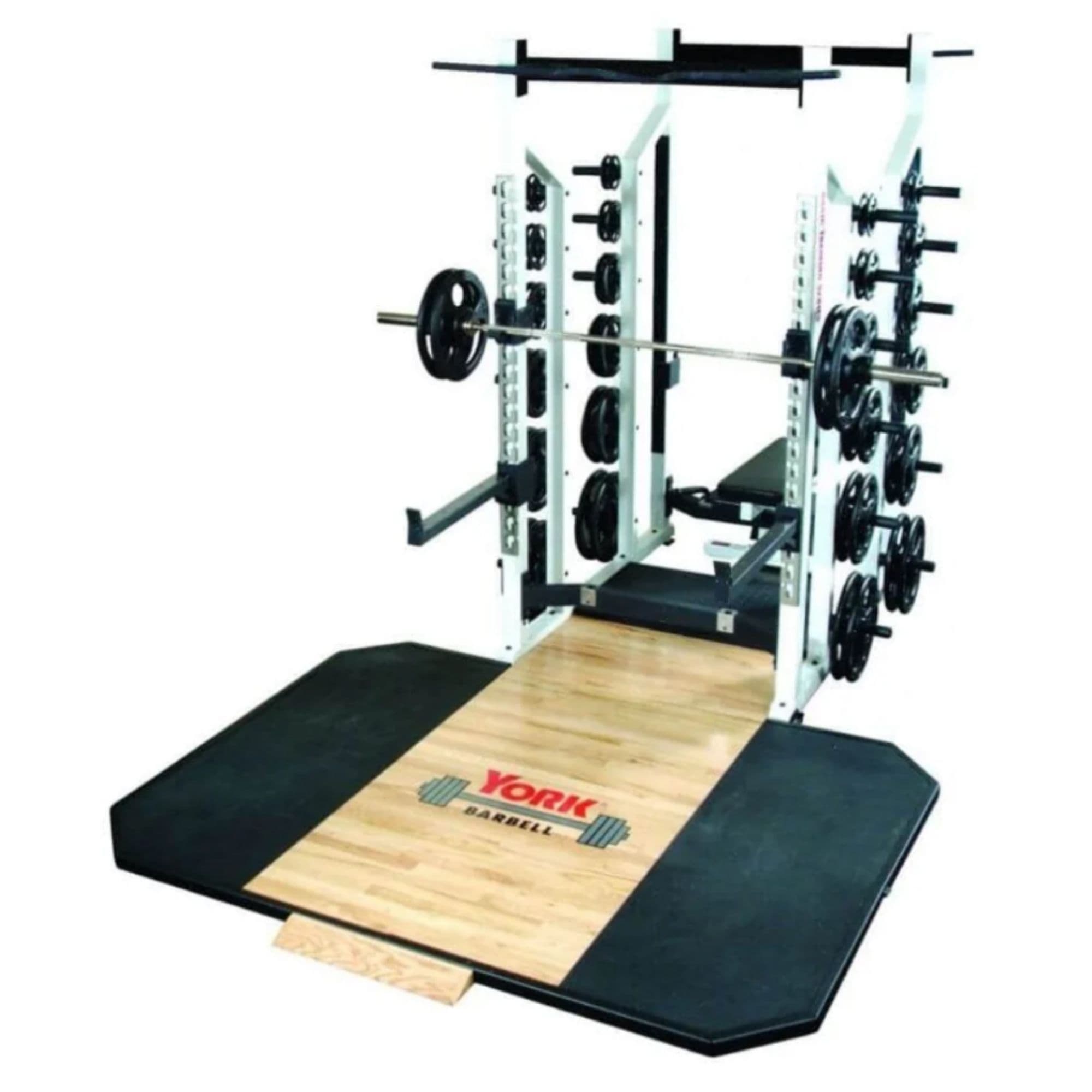 York Barbell STS Double Half Rack Top Angle View On White Background