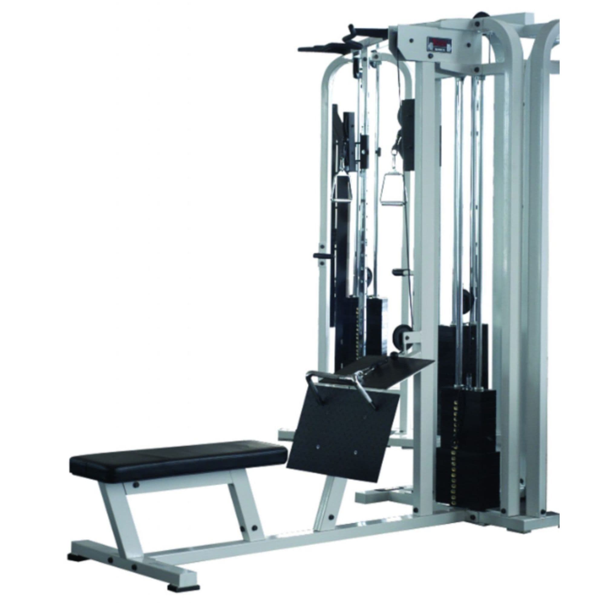York Barbell STS Low Seated Row Front Angle View With Attachment And Accessories On White Background
