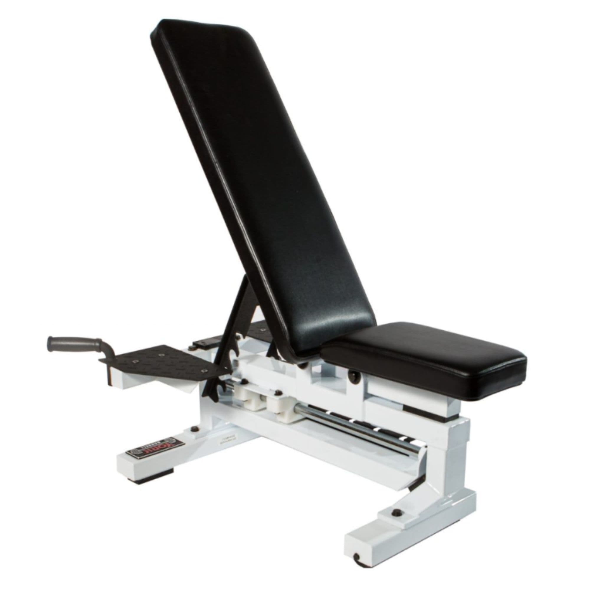 York Barbell STS Multi-Function Bench Full Product Angled Side View On White Background