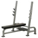 York Barbell STS Olympic Flat Bench Silver Variant Front Angle View On White Background