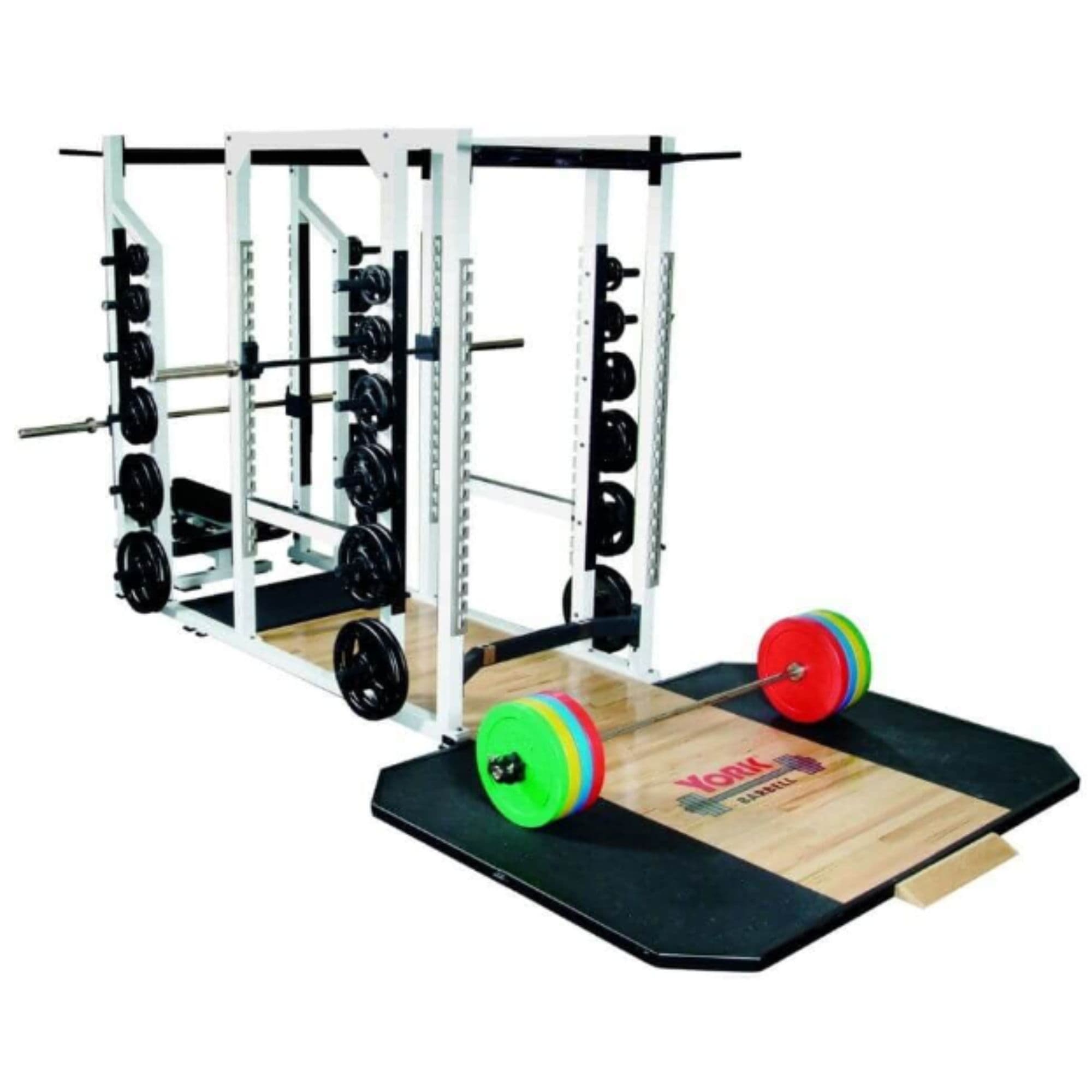 York Barbell STS Triple Combo Rack Complete Product View On White Background