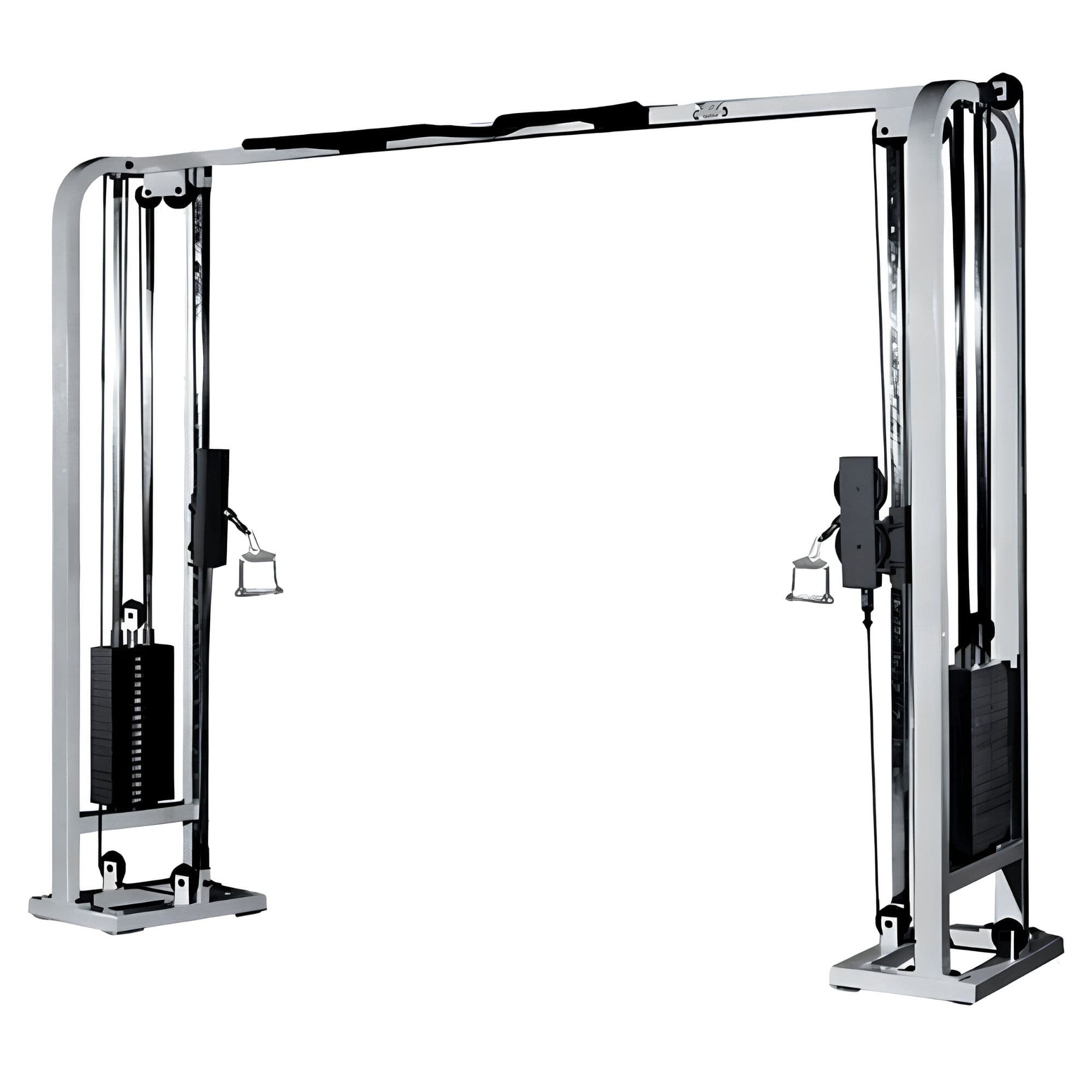York Barbell Selectorized Cable Crossover Silver Variant Front Angle View On White Background