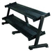 York Barbell Two-tier Tray Dumbbell Rack Front Angle View On White Background