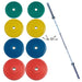 York Barbell USA Colored Bumper Plate And Barbell Sets Complete Product View On White Background