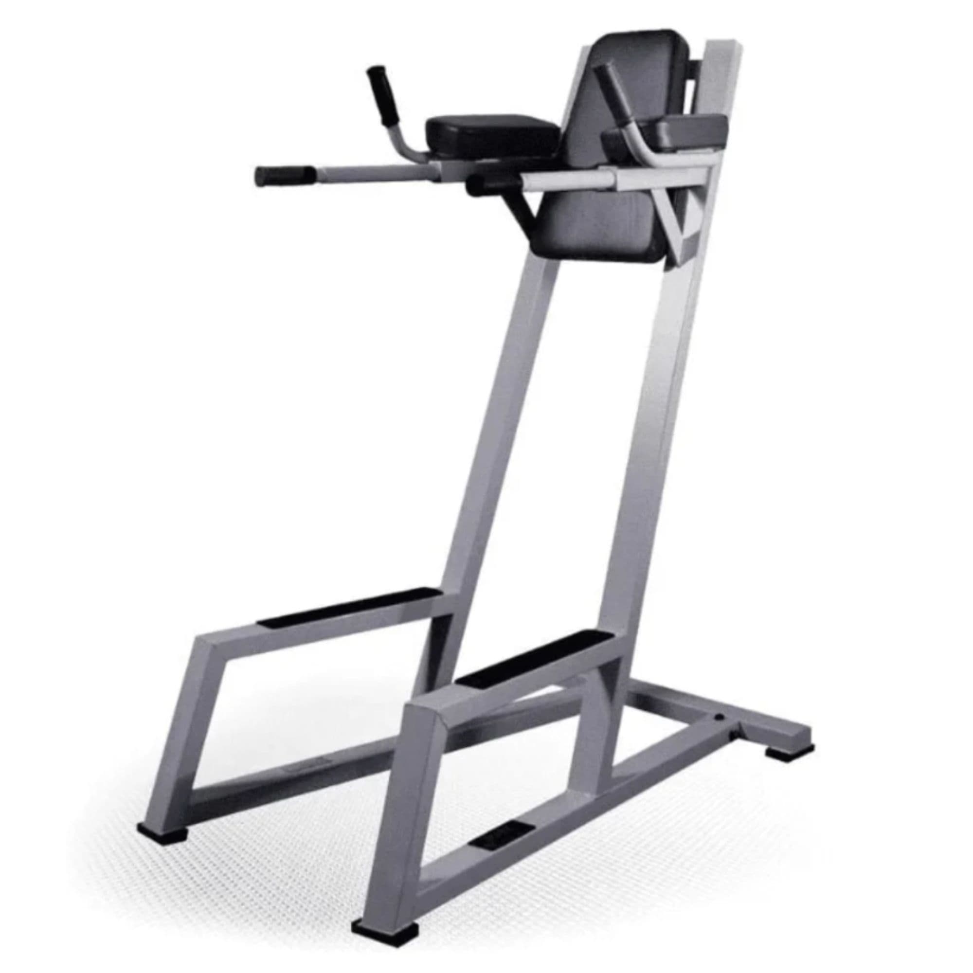 York Barbell Vertical Knee Raise - VKR - with Dip Silver Variant Front Angle View On White Background