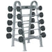 York ETS Fixed Straight And Curl Barbell Rack Full Product View With Barbells On White Background