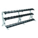York ETS Three-Tier Dumbbell Rack Front Angle View On White Background