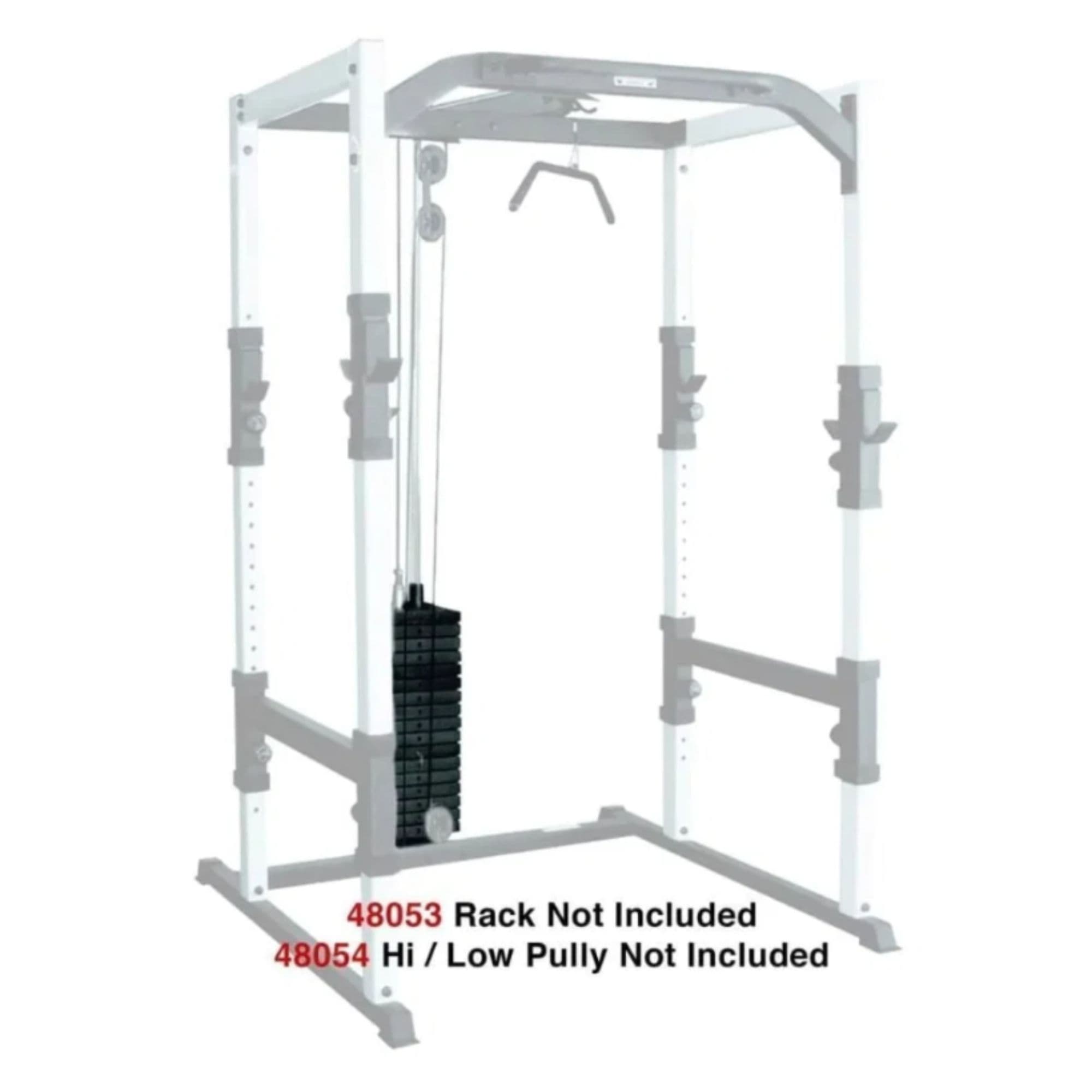 York FTS 200lb Weight Stack Conversion Kit Showing An Upper And Lower Pulley Setup On White Background 
