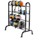 York Horizontal Medicine Ball Rack Full Product View With Multiple Weights On White Background