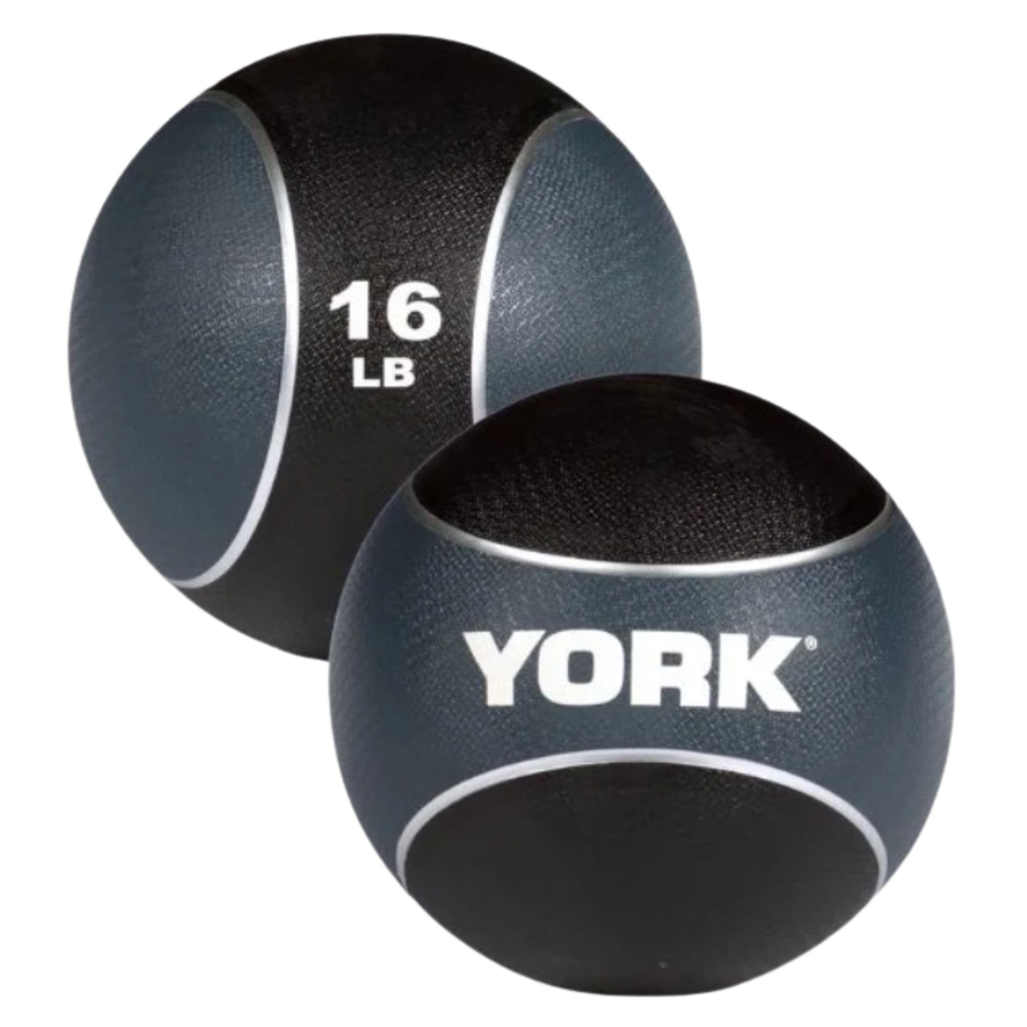 York Medicine Ball Weight Set Detailed View Of 16LB  On White Background