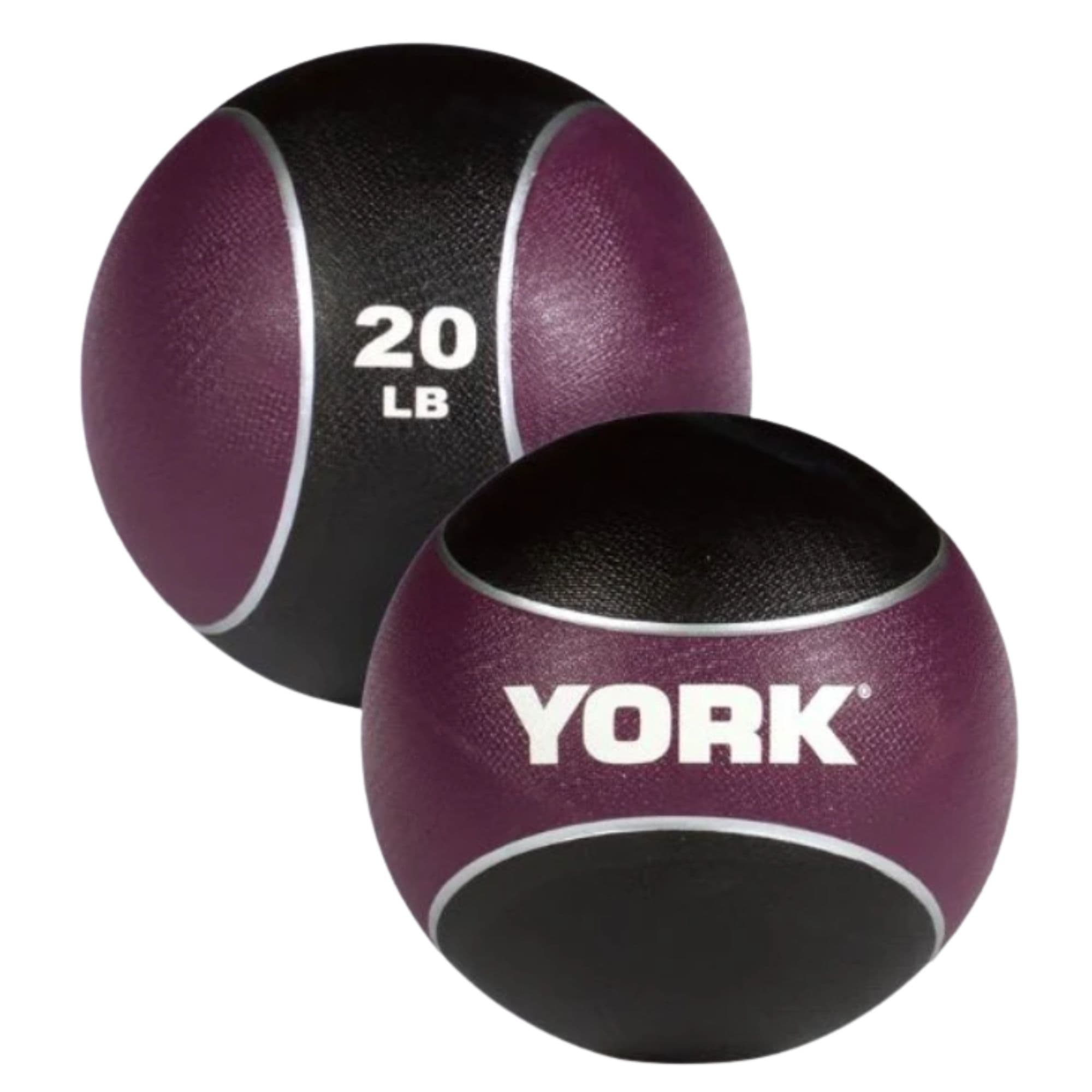 York Rubber Med Ball Set Detailed View Of 20LB  On White Background