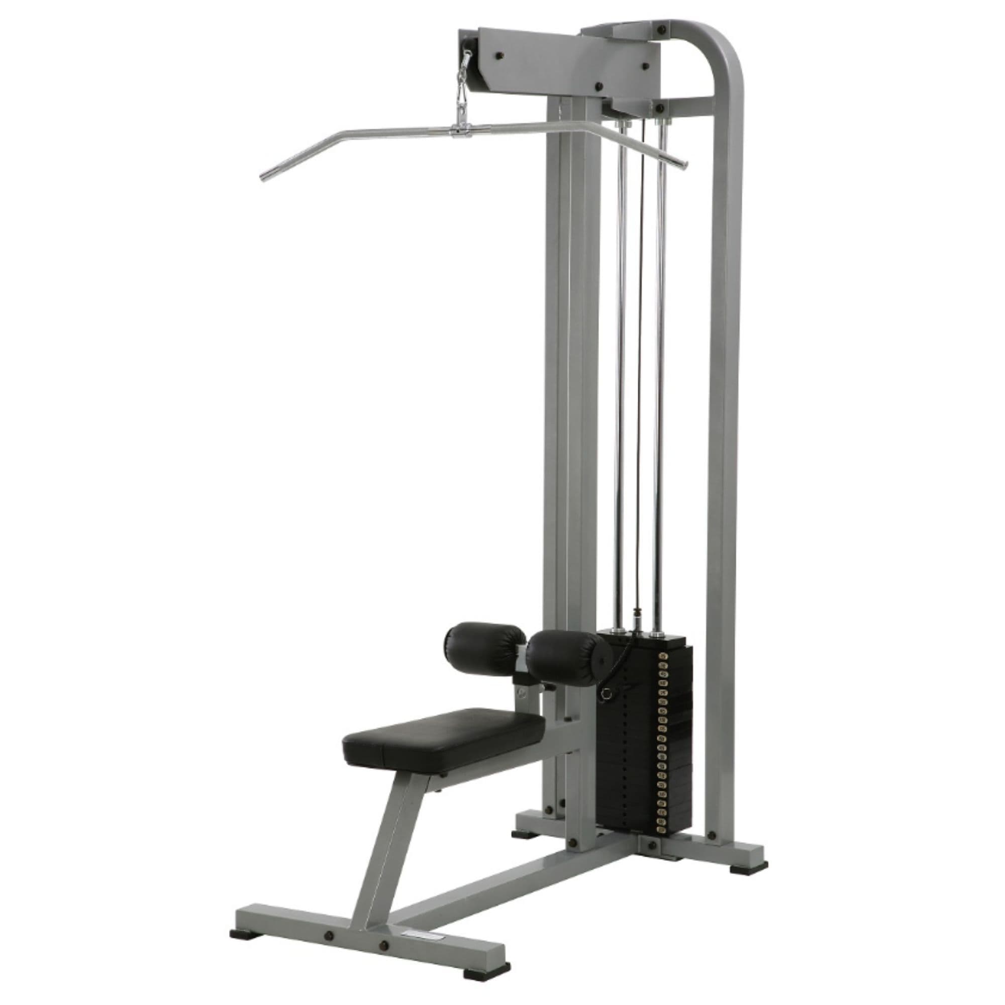 York STS Lat Pulldown Machine Silver Variant Side Angle View On White Background