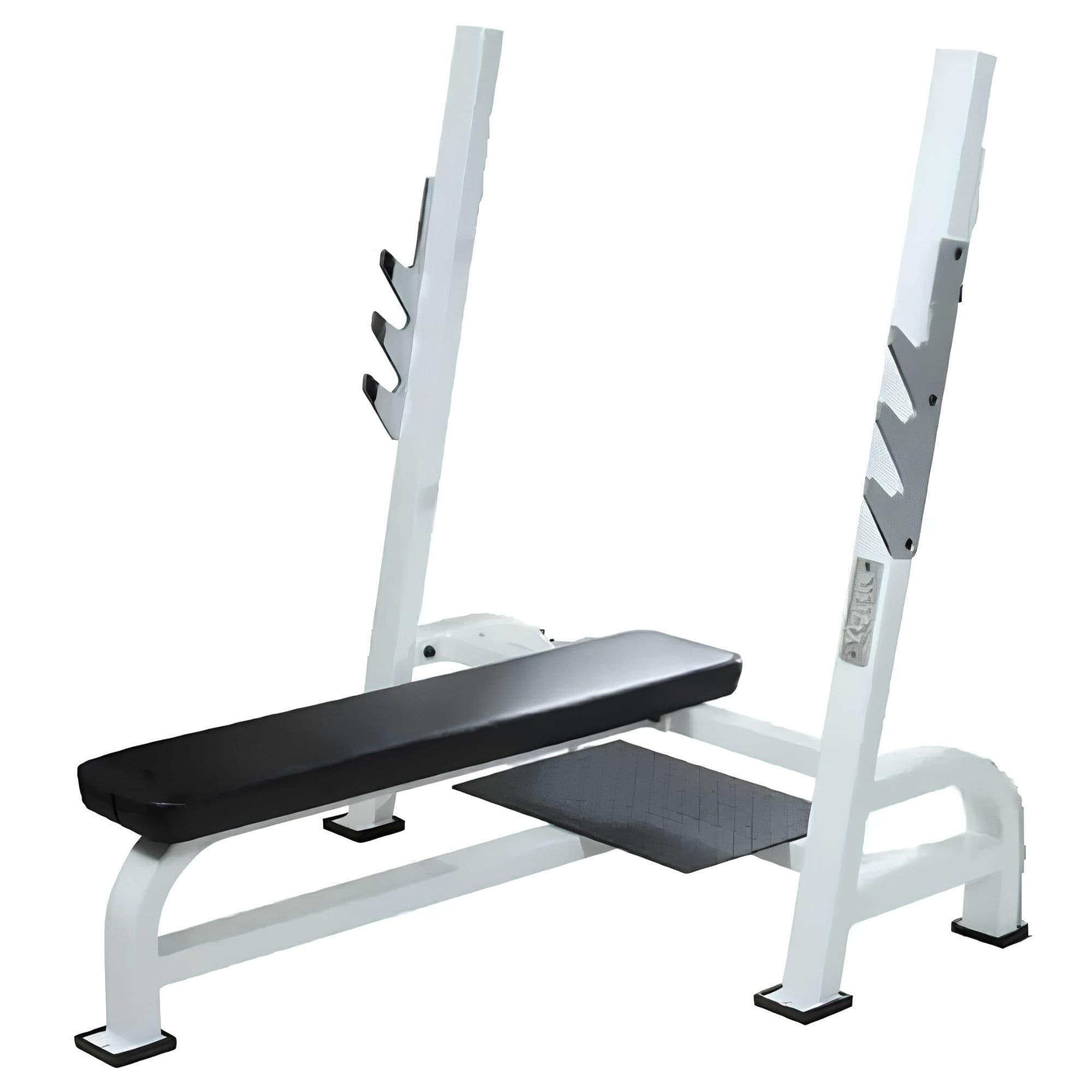 York STS Olympic Flat Bench White Variant Front Angle View On White Background