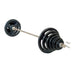 York Steel ISO-GRIP 300lb Olympic Set Complete Setup Side Angle View On White Background