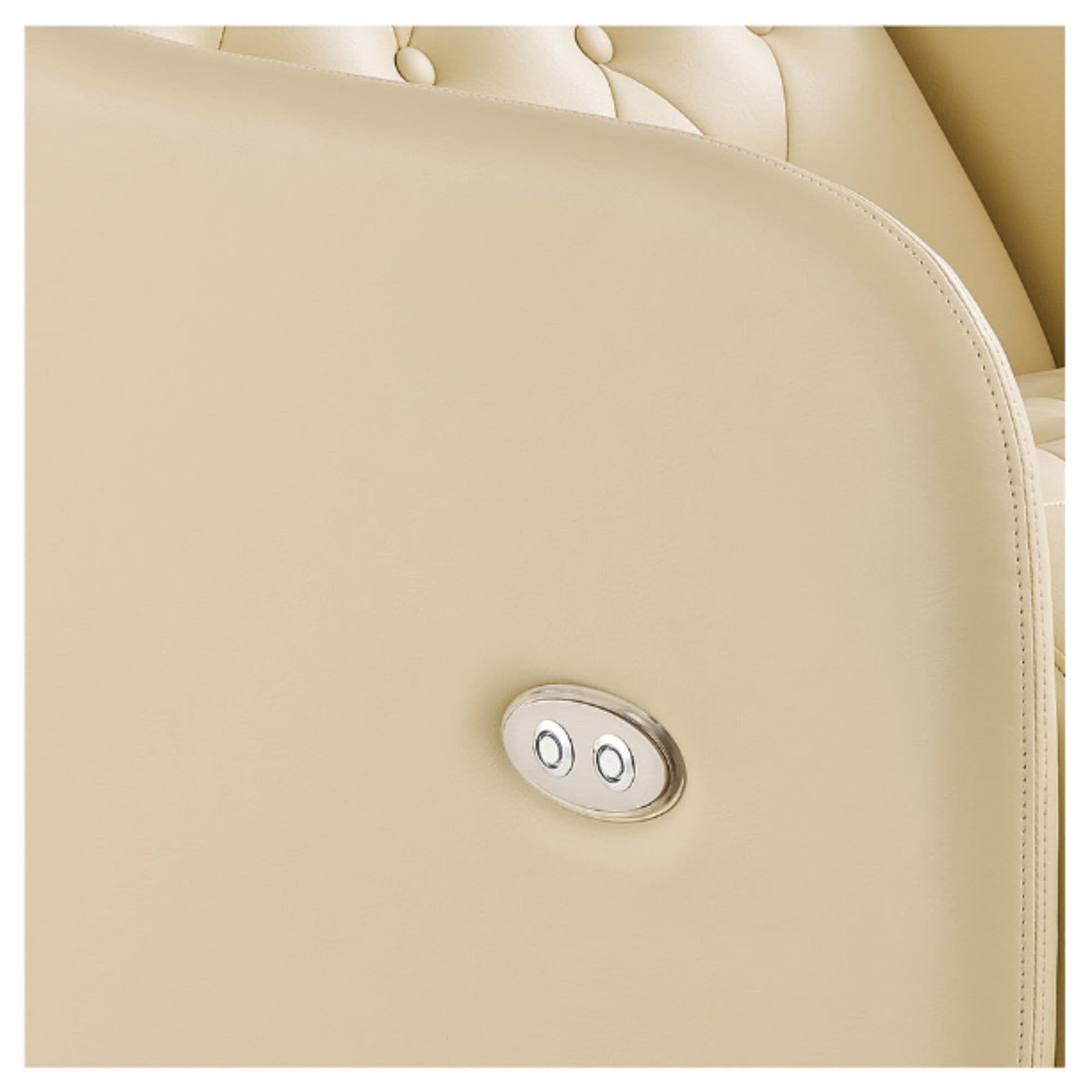 Yume Dreaming Electric Salon Backwash Station Beige Color And Close-Up View Of Power Button