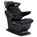 Zenith Shampoo Chair and Bowl with Adjustable Seat Black Front Angled View Of Black Single Shampoo Wash Station On White Clean Background