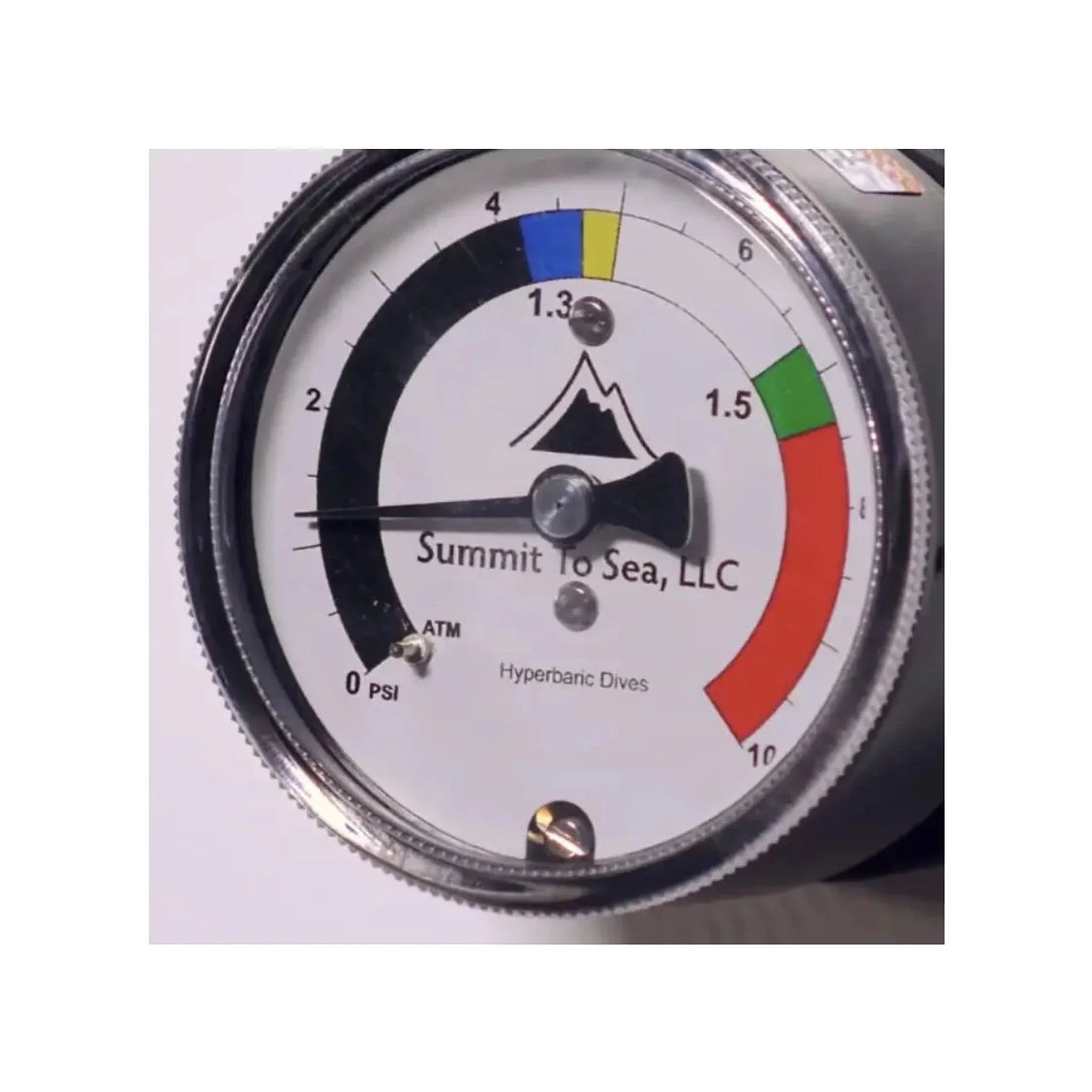 Summit to Sea hyperbaric chamber pressure gauge detail