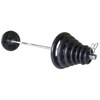 Thumbnail for York Barbell Rubber ISO-GRIP 300lb Olympic Plate & Barbell Set