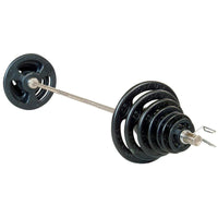 Thumbnail for York Barbell Steel ISO-GRIP 300lb Plate and Barbell Set