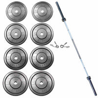 Thumbnail for York Barbell USA Black Rubber Bumper Plate & Barbell Sets