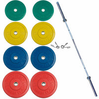 Thumbnail for York Barbell USA Colored Bumper Plate & Barbell Sets